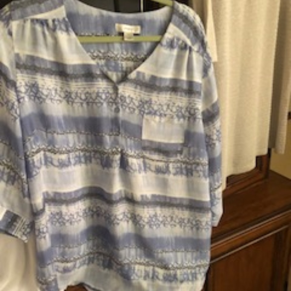 Beautiful blue button down top.